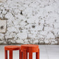 Trois tables gigognes en plastique orange par Prisunic, 1970