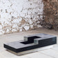 Table basse bar bois et acier Willy Rizzo, 1970