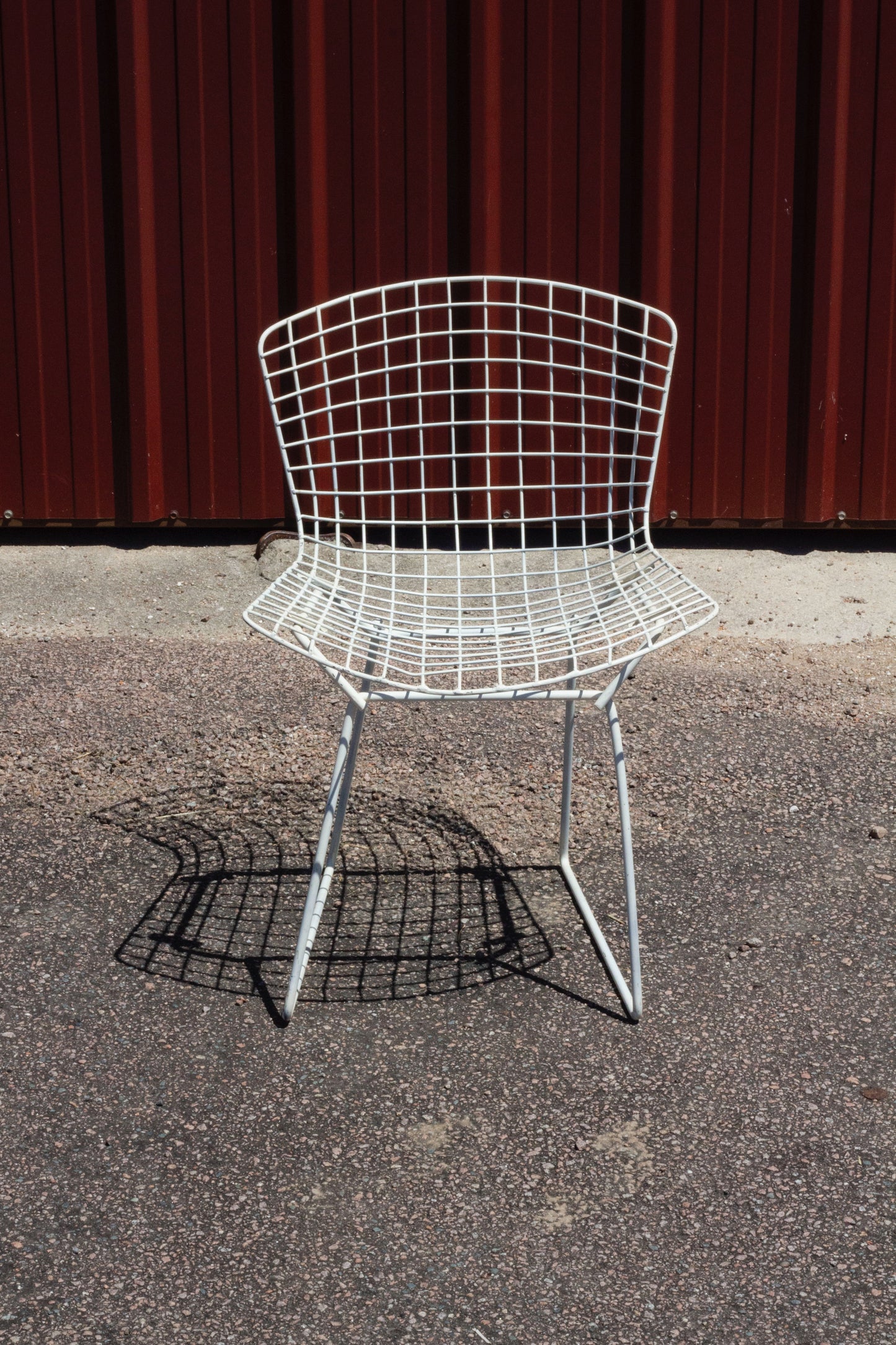 Chaise Wire blanche par Harry Bertoia pour Knoll