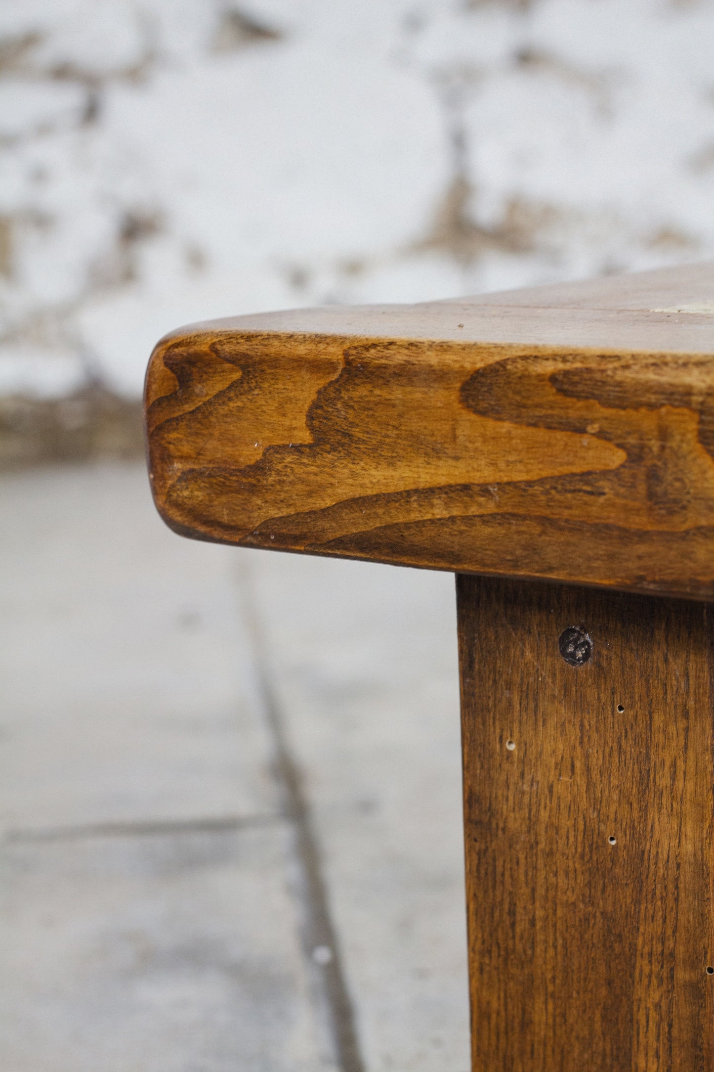 Table basse brutaliste chêne, 1960