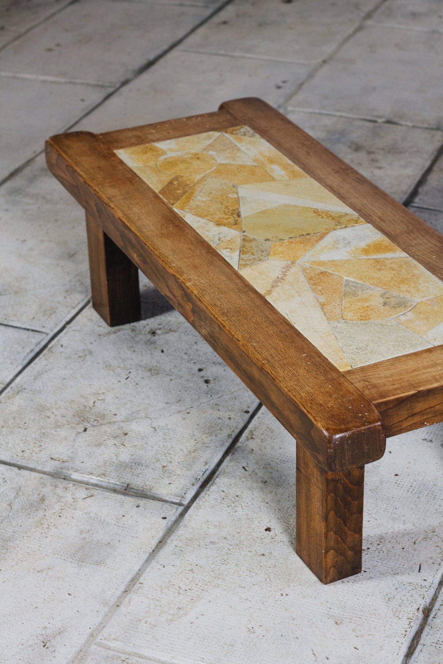 Table basse brutaliste chêne, 1960