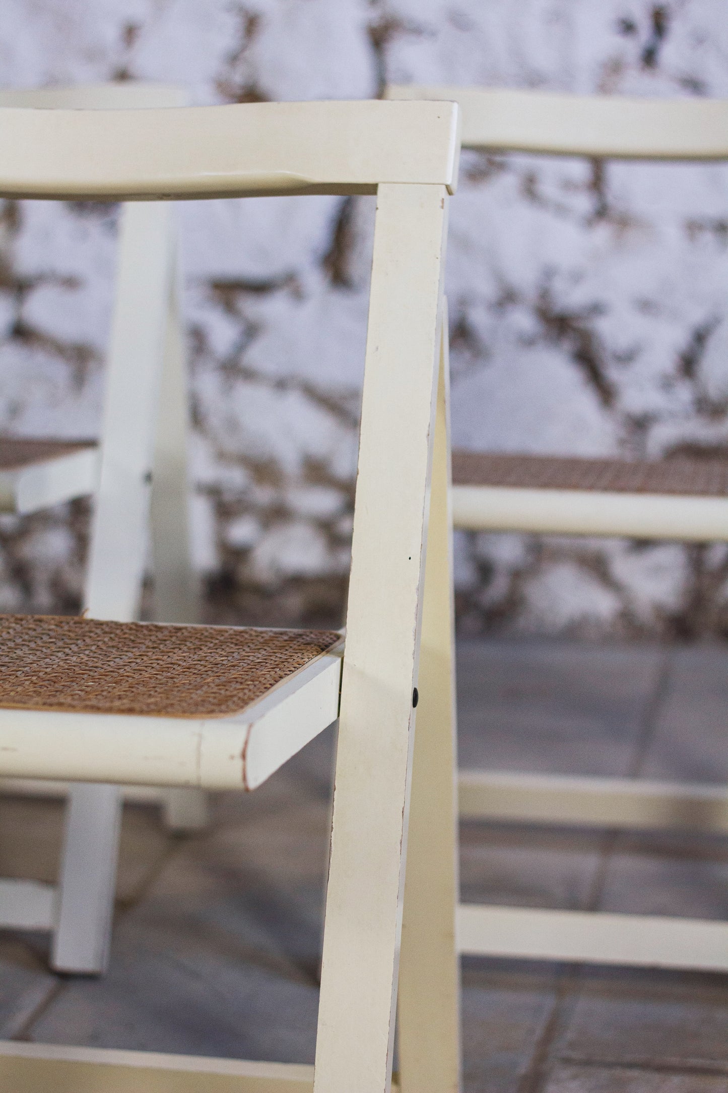 4 chaises pliantes en cannage style Aldo Jacober, 1960