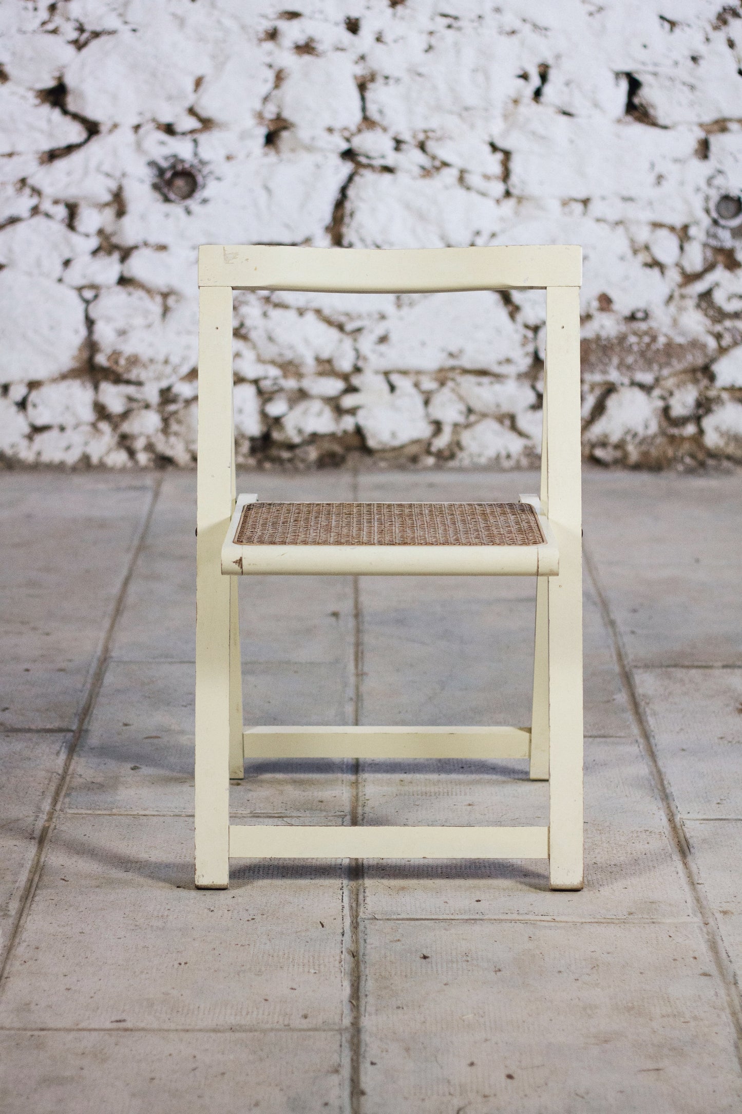 4 chaises pliantes en cannage style Aldo Jacober, 1960