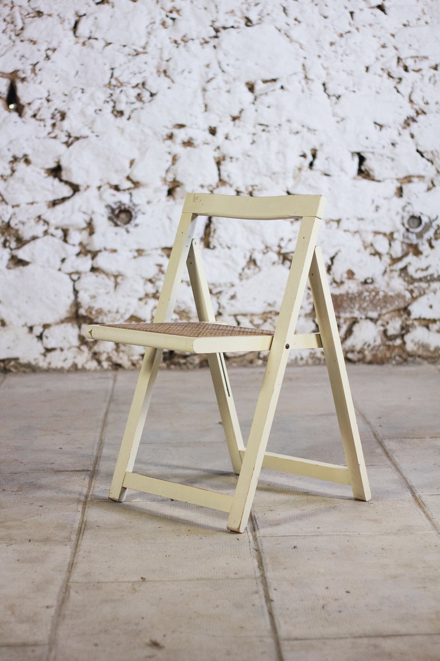 4 chaises pliantes en cannage style Aldo Jacober, 1960