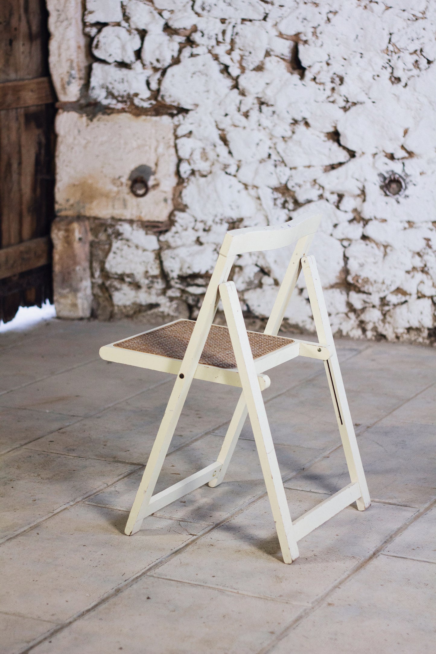 4 chaises pliantes en cannage style Aldo Jacober, 1960