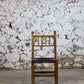 Chaise espagnole brutaliste en chêne et cuir