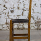 Chaise espagnole brutaliste en chêne et cuir