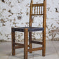 Chaise espagnole brutaliste en chêne et cuir