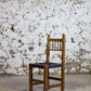 Chaise espagnole brutaliste en chêne et cuir
