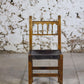 Chaise espagnole brutaliste en chêne et cuir