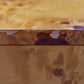 Table basse en loupe d'orme et laiton, 1970