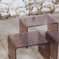 Trois tables gigognes en plexiglas fumé, 1970