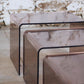 Trois tables gigognes en plexiglas fumé, 1970