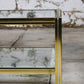 Table basse en verre et métal doré style Pierre Vandel, 1970