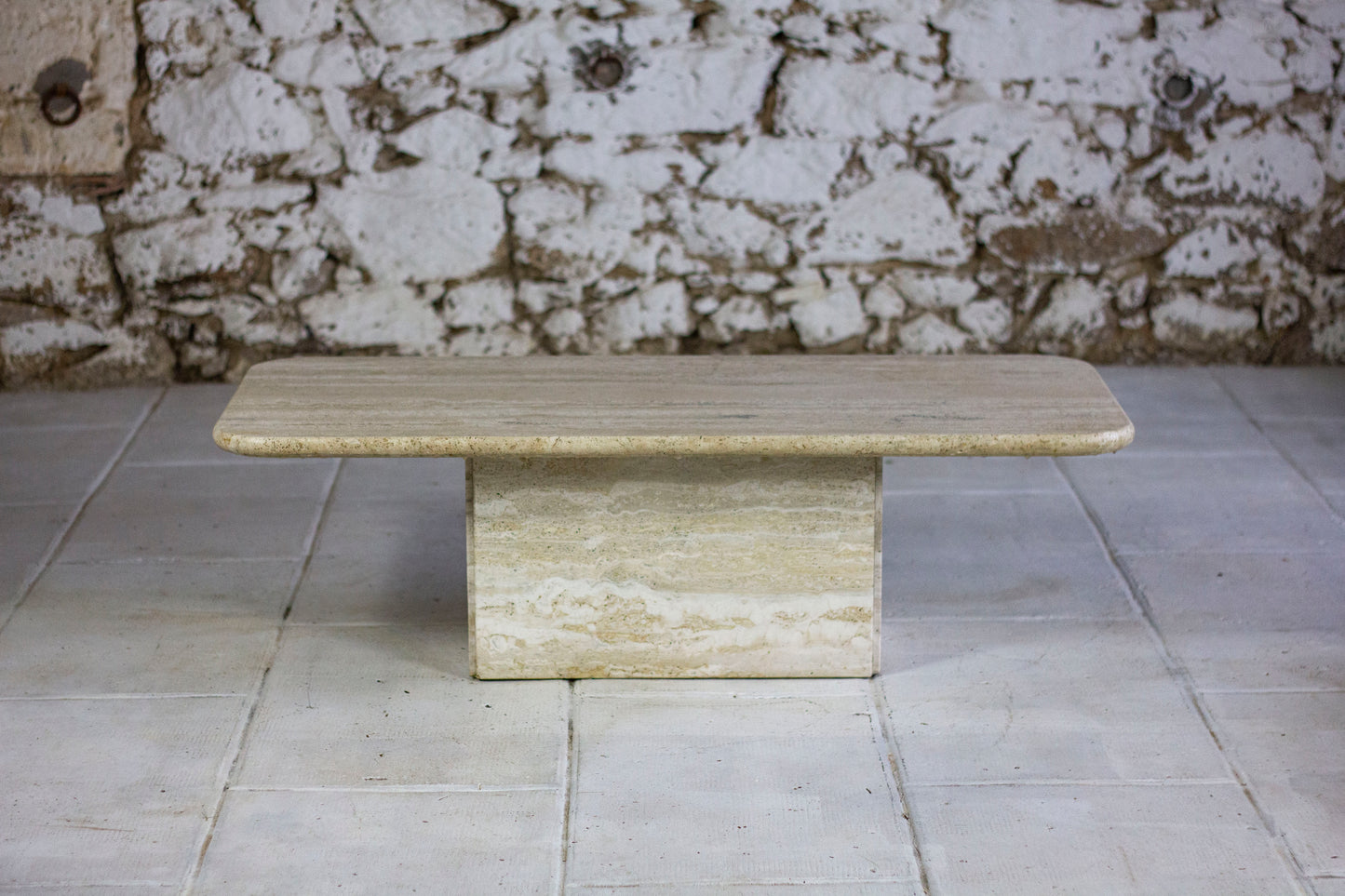 Table basse travertin italien, 1980