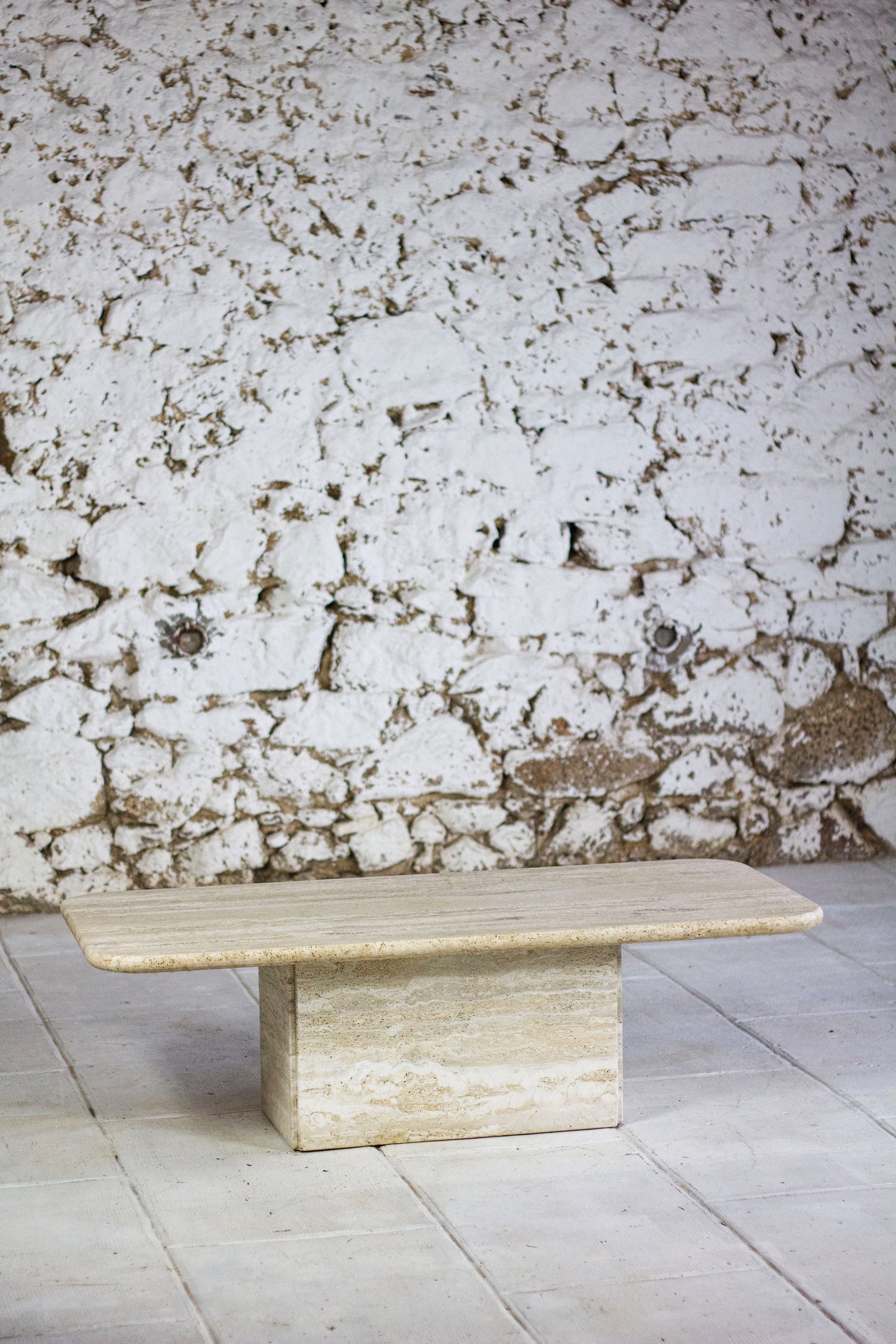 Table basse travertin italien, 1980