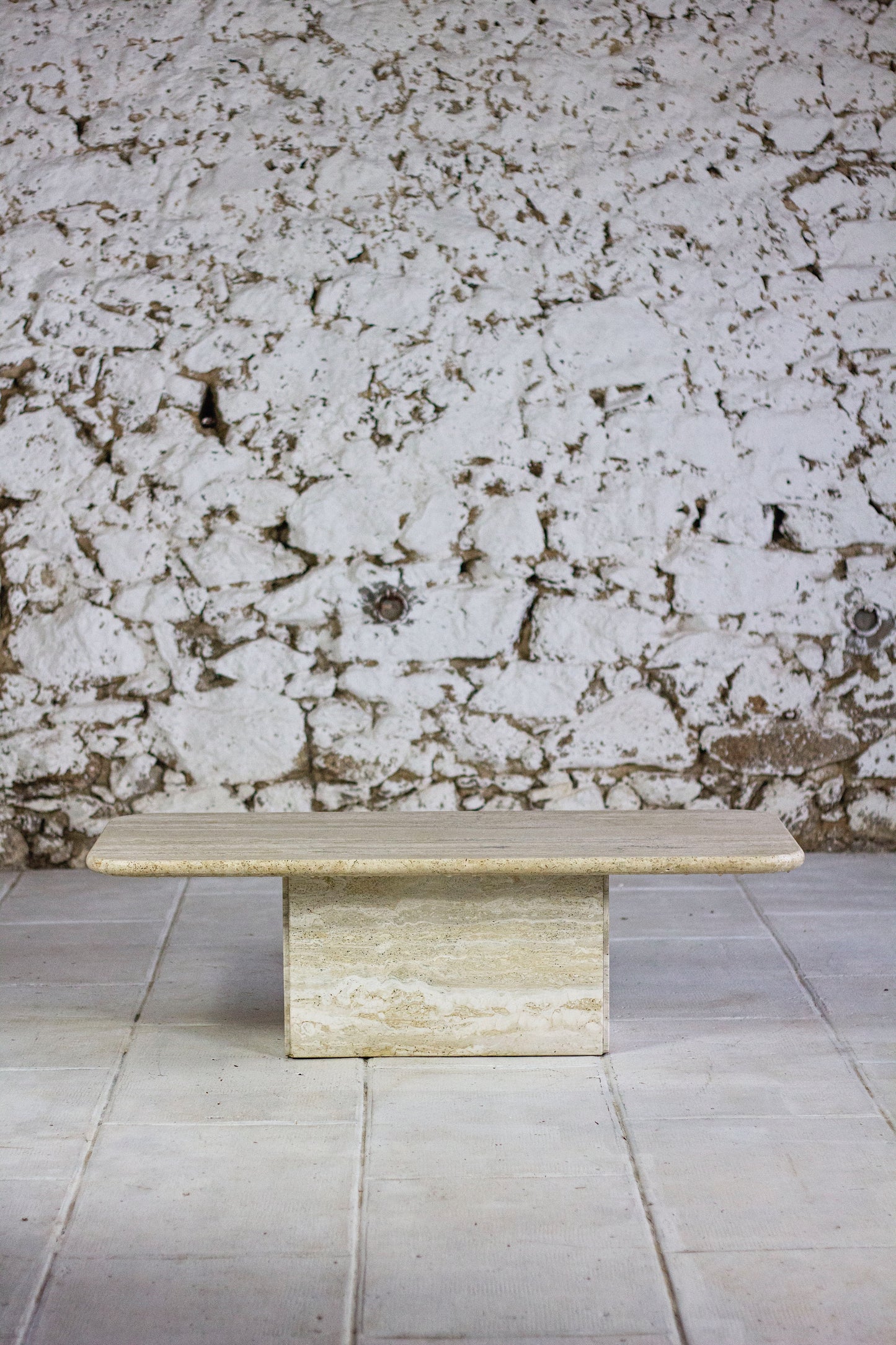 Table basse travertin italien, 1980