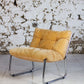 Fauteuil vintage style "Pixi" en velours et chrome, 1970